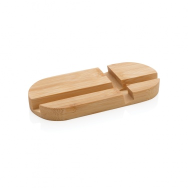 Logo trade promotional gifts picture of: Bamboo tablet and phone holder