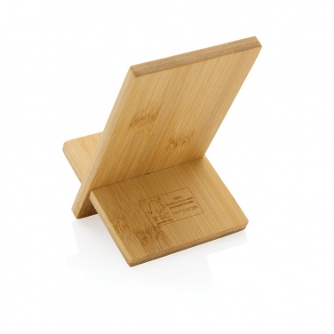 Logo trade promotional giveaways image of: Bamboo phone stand in kraft box