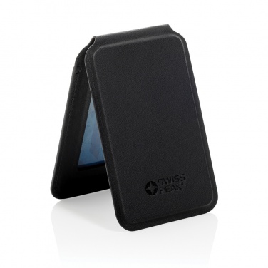 Logo trade business gift photo of: Magstand RCS recycled PU magnetic phone wallet with stand