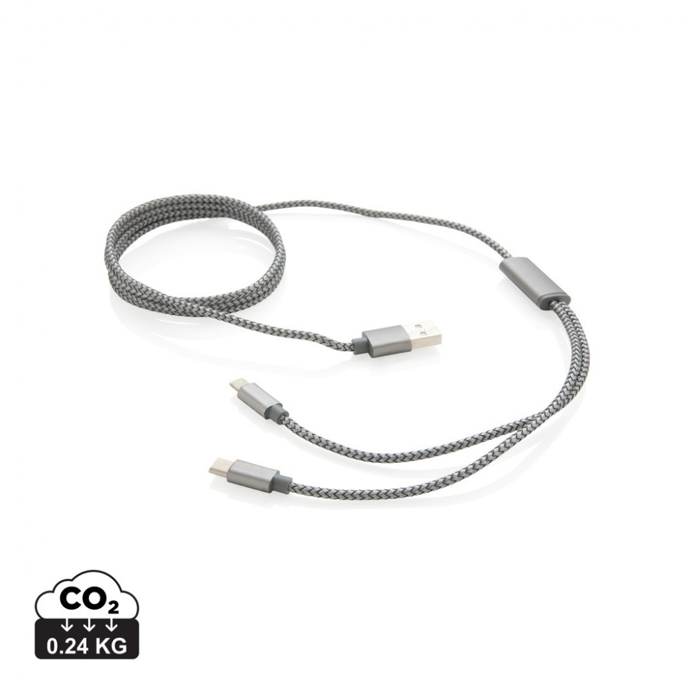 Logo trade promotional items image of: 3-in-1 braided cable