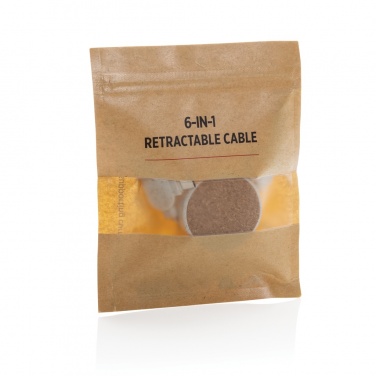 Logotrade promotional items photo of: Cork and Wheat 6-in-1 retractable cable