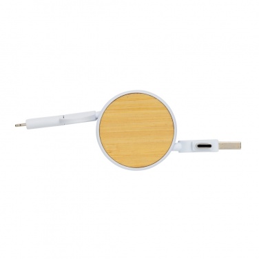 Logotrade promotional giveaway image of: RCS recycled plastic Ontario 6-in-1 retractable cable