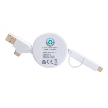 Logotrade corporate gift picture of: RCS recycled plastic Ontario 6-in-1 retractable cable