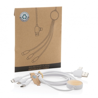 Logo trade advertising product photo of: RCS recycled plastic Ontario 6-in-1 cable