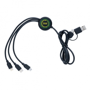 Logotrade promotional product picture of: RCS recycled TPE and recycled plastic 6-in-1 cable