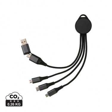 Logo trade promotional merchandise image of: Terra RCS recycled aluminium 6-in-1 charging cable