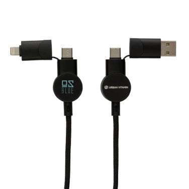 Logo trade promotional item photo of: Oakland RCS recycled plastic 6-in-1 fast charging 45W cable