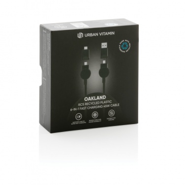 Logo trade advertising product photo of: Oakland RCS recycled plastic 6-in-1 fast charging 45W cable