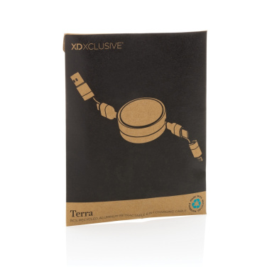 Logotrade promotional merchandise picture of: Terra RCS recycled aluminium retractable 6 in 1 cable