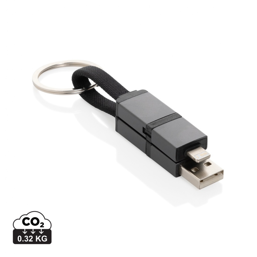 Logotrade promotional giveaway image of: Terra recycled aluminum 4 in 1 60W fast charging cable