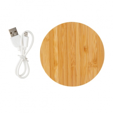 Logotrade advertising product image of: Bamboo 5W round wireless charger