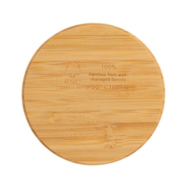 Logotrade promotional merchandise image of: Bamboo 5W round wireless charger