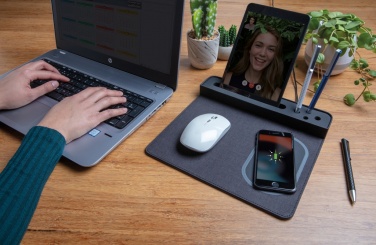 Logo trade promotional giveaway photo of: Air mousepad with 5W wireless charging and USB