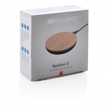 Logo trade corporate gift photo of: Bamboo X 5W wireless charger