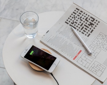 Logo trade promotional gift photo of: Bamboo X 5W wireless charger
