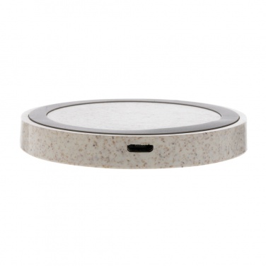 Logo trade promotional giveaway photo of: Wheat Straw 5W round wireless charging pad