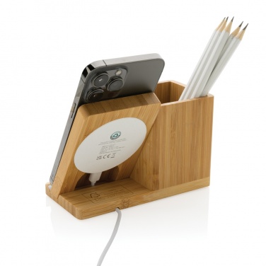 Logotrade advertising product image of: Calgary bamboo 10W wireless charger