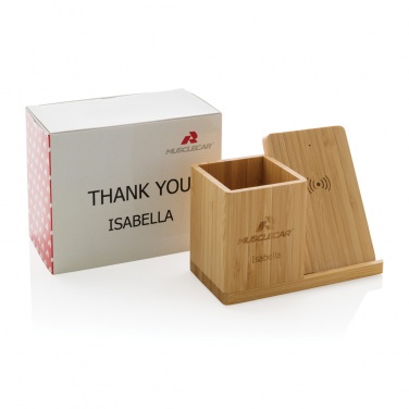 Logotrade promotional giveaway picture of: Calgary bamboo 10W wireless charger