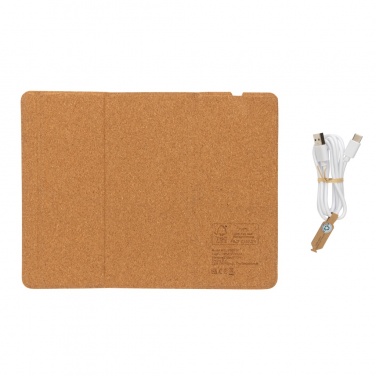 Logotrade advertising products photo of: 10W wireless charging cork mousepad and stand