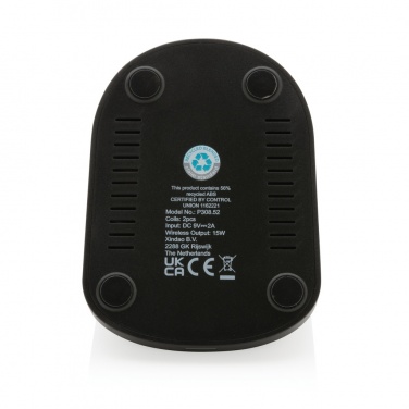 Logo trade promotional items picture of: RCS recycled plastic double coil wireless stand 15W