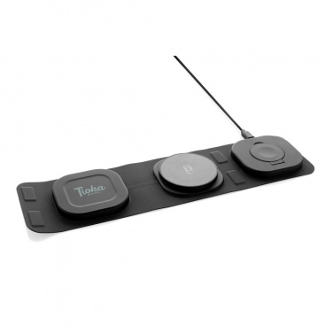 Logotrade corporate gift picture of: Swiss Peak RCS rplastic 3-in-1 wireless 15W travel charger