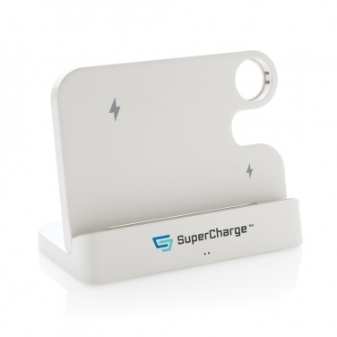 Logo trade promotional product photo of: Joltz RCS recycled plastic dual 15W charger with iWatch slot