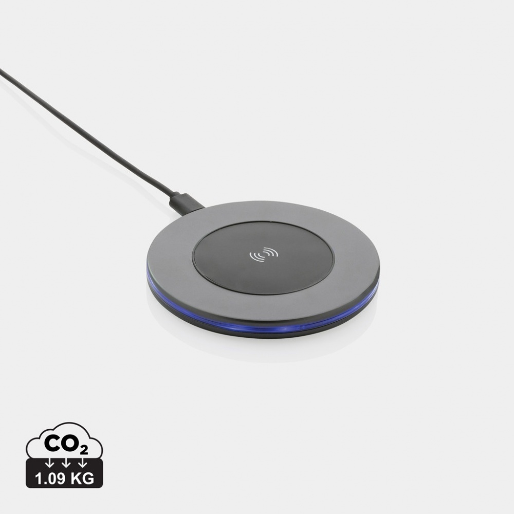 Logo trade promotional merchandise image of: Terra RCS recycled aluminium 10W wireless charger