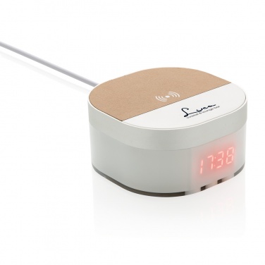 Logotrade promotional giveaway image of: Aria 5W Wireless Charging Digital Clock