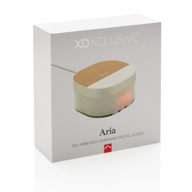 Logo trade promotional products image of: Aria 5W Wireless Charging Digital Clock