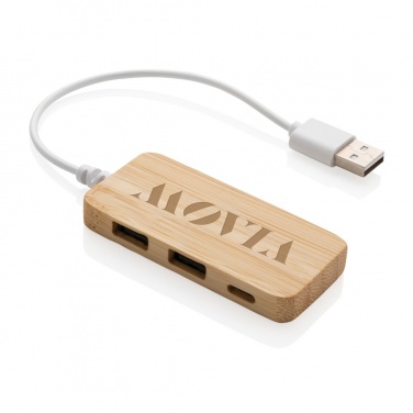 Logotrade promotional item picture of: Bamboo hub with Type-C
