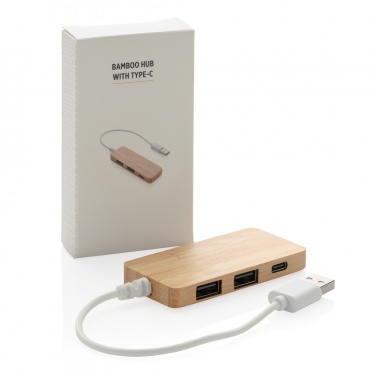 Logotrade promotional merchandise picture of: Bamboo hub with Type-C