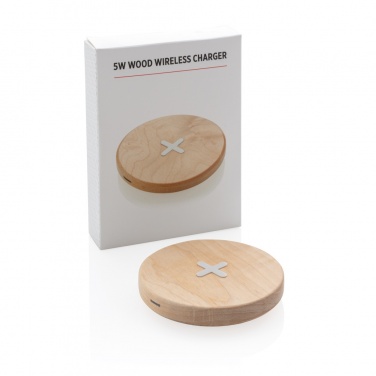 Logo trade promotional products image of: 5W wood wireless charger