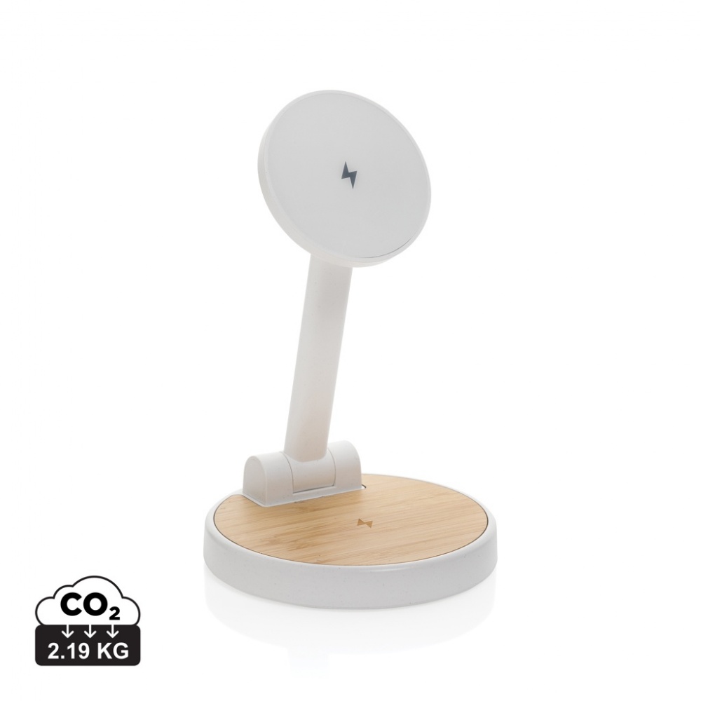 Logo trade promotional gifts picture of: Ontario RCS rplastic 15W magnetic charging 2 in 1 stand