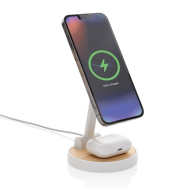Logo trade advertising products image of: Ontario RCS rplastic 15W magnetic charging 2 in 1 stand