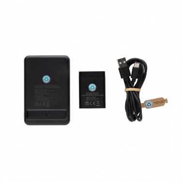 Logo trade promotional items image of: Powerbase RCS recycled plastic 3 in 1 charger with powerbank
