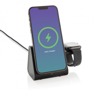 Logo trade promotional product photo of: Powerbase RCS recycled plastic 3 in 1 charger with powerbank