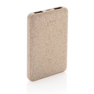 Logo trade promotional merchandise image of: Wheat Straw 5.000 mAh Pocket Powerbank