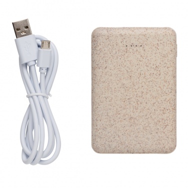 Logotrade promotional giveaways photo of: Wheat Straw 5.000 mAh Pocket Powerbank