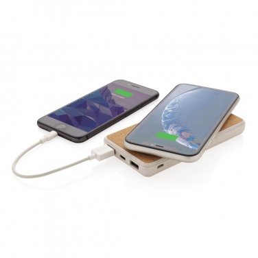 Logotrade promotional items photo of: Cork and Wheat Straw 8.000 mAh 5W wireless powerbank