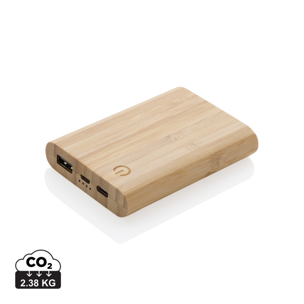 Logo trade promotional giveaway photo of: Bamboo 5.000 mAh powerbank
