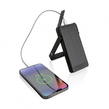Logo trade corporate gifts picture of: Skywave RCS recycled plastic solar powerbank 10000 mAh