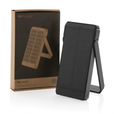 Logo trade business gifts image of: Skywave RCS recycled plastic solar powerbank 10000 mAh