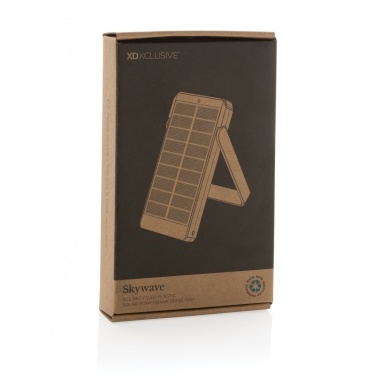 Logotrade promotional item image of: Skywave RCS recycled plastic solar powerbank 10000 mAh