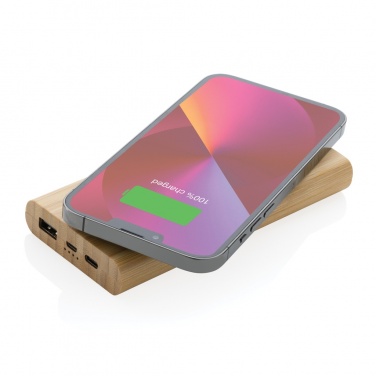 Logotrade corporate gift picture of: Bamboo 8.000 mAh 5W wireless powerbank