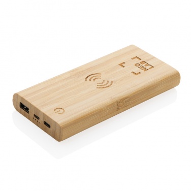 Logotrade corporate gift picture of: Bamboo 8.000 mAh 5W wireless powerbank