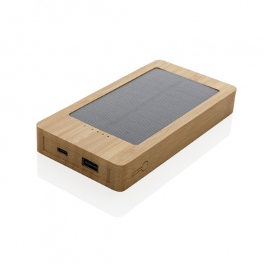 Logo trade advertising product photo of: Sunwick 10.000 mAh Bamboo solar powerbank