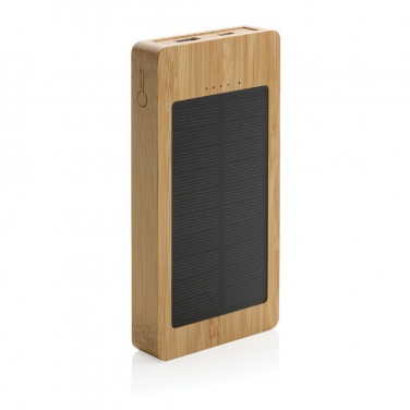 Logo trade advertising products picture of: Sunwick 10.000 mAh Bamboo solar powerbank