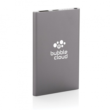 Logo trade promotional merchandise photo of: RCS recycled plastic/aluminum 4000 mah powerbank with type C
