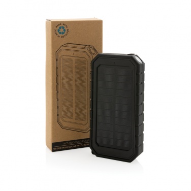 Logotrade advertising products photo of: RCS recycled plastic Solar powerbank with 10W Wireless