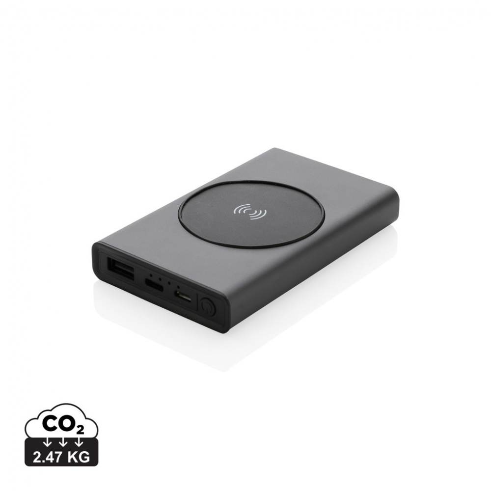 Logo trade promotional gift photo of: Terra RCS recycled aluminium 5000 mAh powerbank 5W wireless